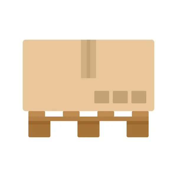 Carton box pallet icon flat isolated vector — 스톡 벡터