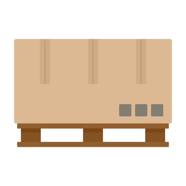 Transportador caixa pallete ícone plana vetor isolado — Vetor de Stock