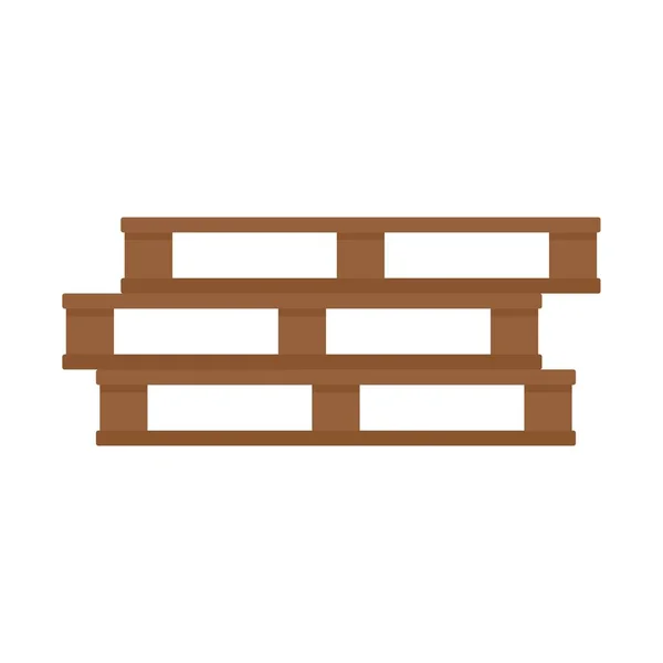 Ícone de pilha de paletes de madeira vetor isolado plano — Vetor de Stock