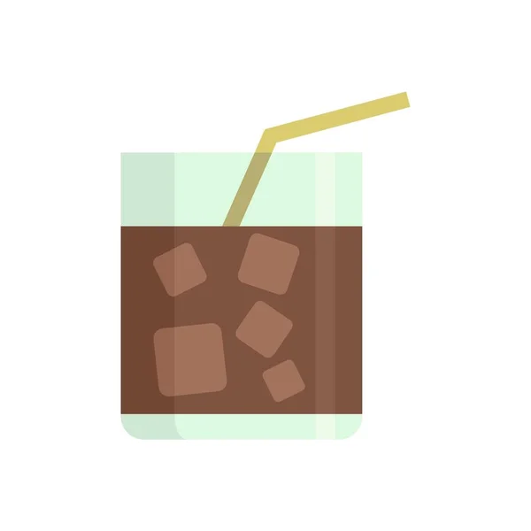 Whiskey cocktail icoon platte geïsoleerde vector — Stockvector