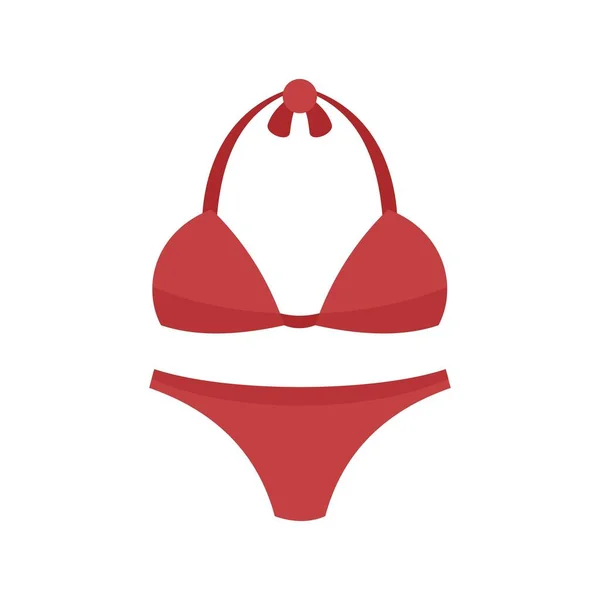Maillot de bain femme icône plat isolé vecteur — Image vectorielle