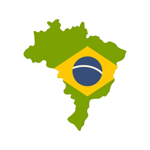 Brezilya ikonu düz izole edilmiş vektör — Stok Vektör