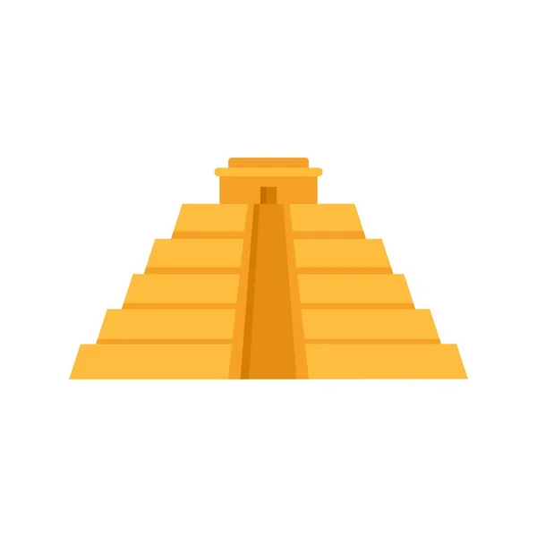 Maya pyramid icon flat isolated vector — Stock Vector