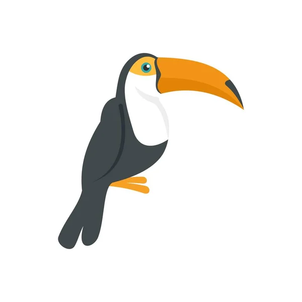 Icône oiseau Toucan plat vecteur isolé — Image vectorielle