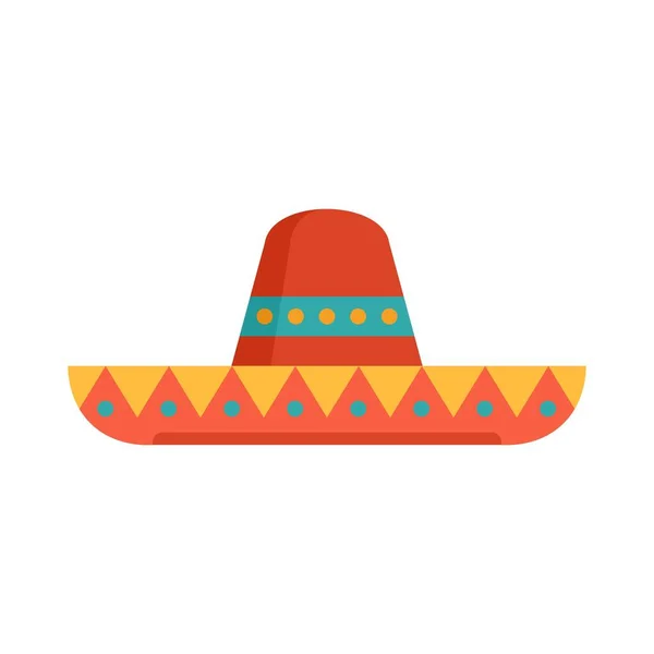 Sombrero mexicano sombrero icono plano aislado vector — Archivo Imágenes Vectoriales