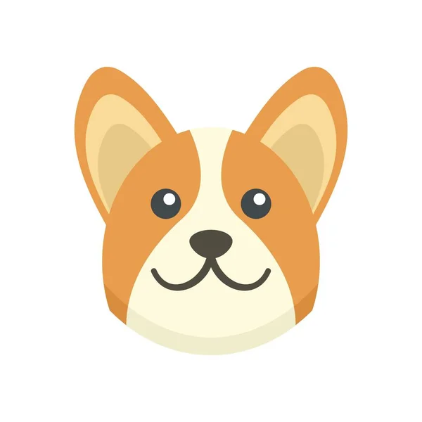 Corgi pes ikona plochý izolovaný vektor — Stockový vektor