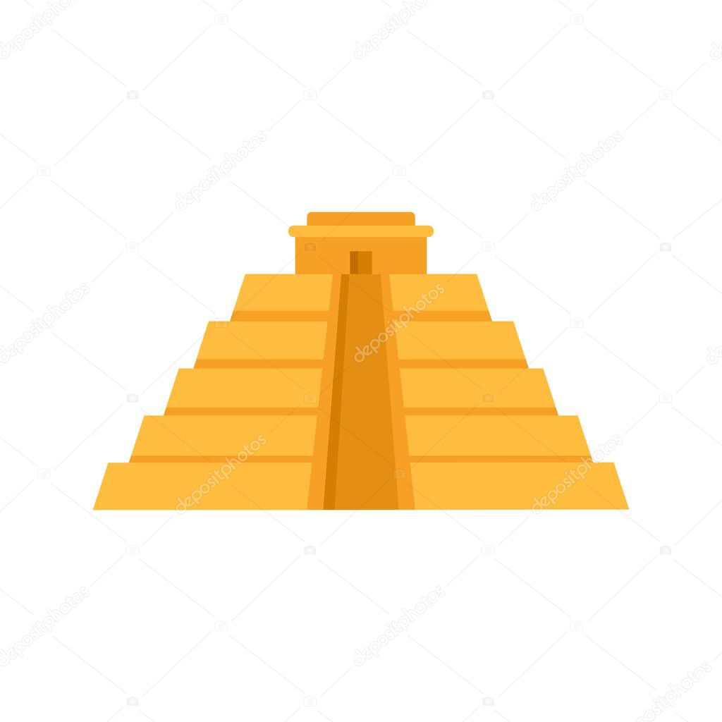 Maya pyramid icon flat isolated vector