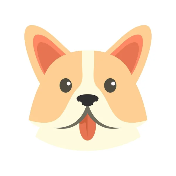 Szomorú corgi kutya ikon lapos elszigetelt vektor — Stock Vector