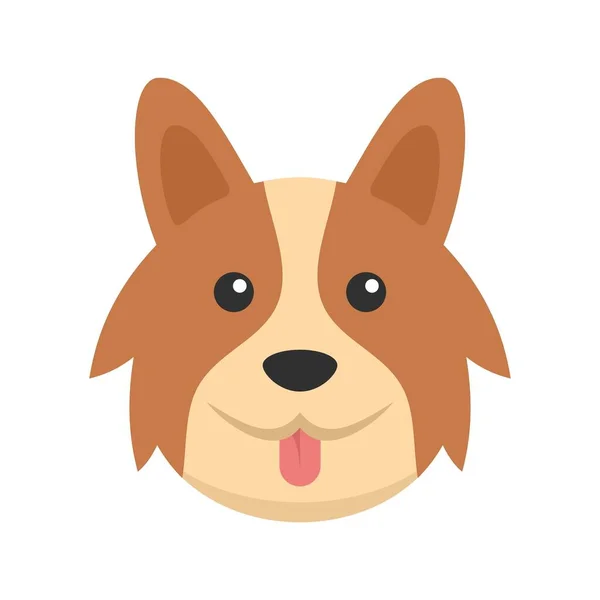 Aranyos corgi kutya ikon lapos elszigetelt vektor — Stock Vector