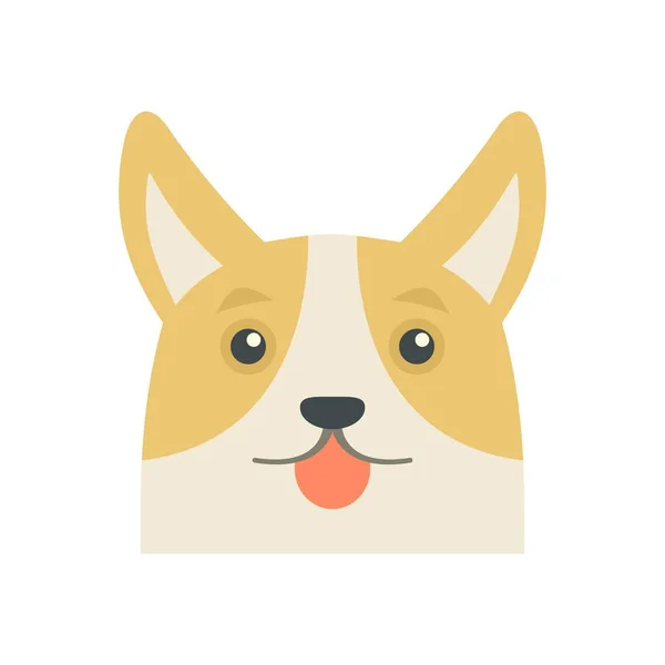 Bella icona del cane corgi vettore isolato piatto — Vettoriale Stock