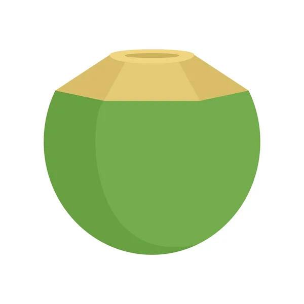 Fräschhet kokos ikon platt isolerad vektor — Stock vektor