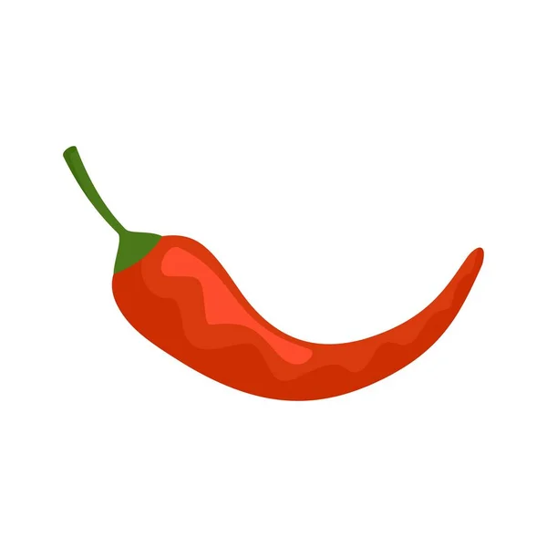 Hot chili peper pictogram platte geïsoleerde vector — Stockvector