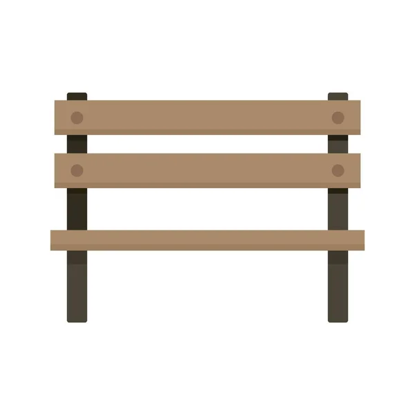 Banco de madera icono plano aislado vector — Vector de stock