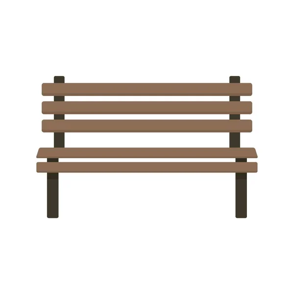 Ícone de banco de madeira vetor isolado plano — Vetor de Stock