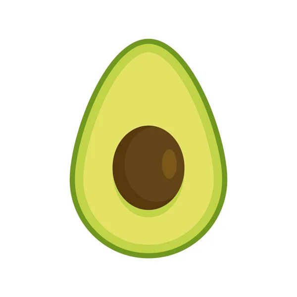 Halb Avocado Symbol flacher isolierter Vektor — Stockvektor