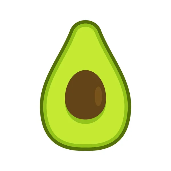 Vitamin Hälfte Avocado Symbol flacher isolierter Vektor — Stockvektor