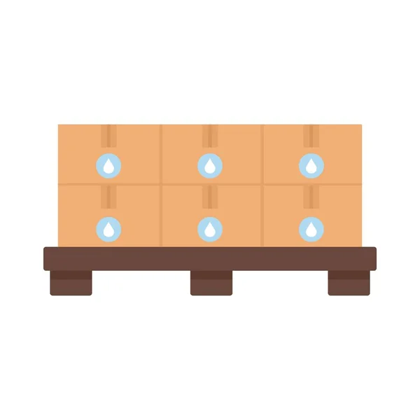 Palet caja de leche icono plano aislado vector — Vector de stock