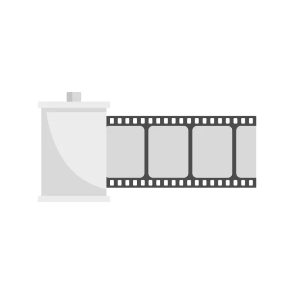 Film roll pictogram platte geïsoleerde vector — Stockvector