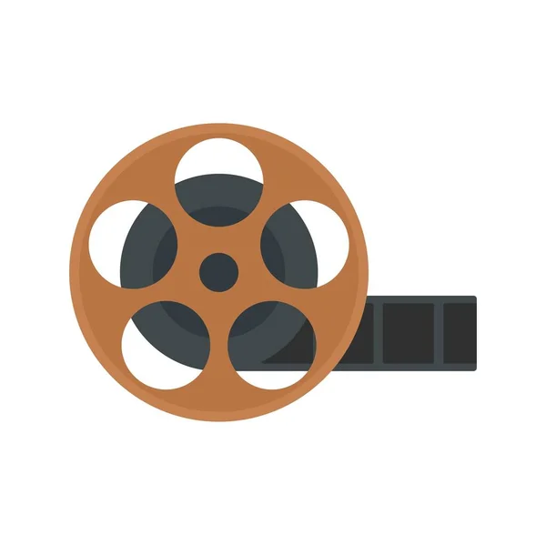 Ícone de bobina de cinema vetor isolado plano — Vetor de Stock