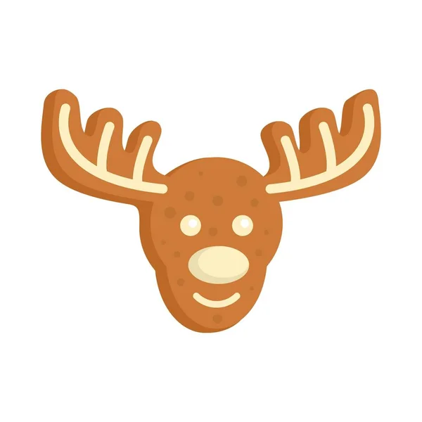 Gigerbread deer icon flat isolated vector — Stock Vector