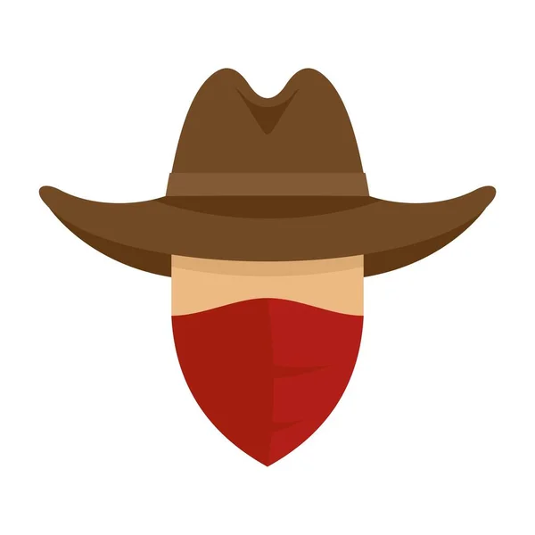 Desert cowboy ikon platt isolerad vektor — Stock vektor