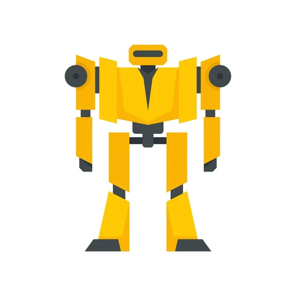 Protector robot transformador icono plano aislado vector — Vector de stock