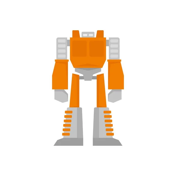 Espacio robot transformador icono plano aislado vector — Vector de stock