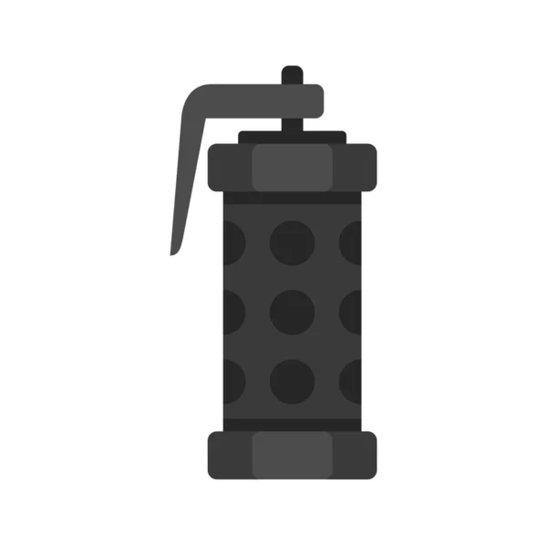 Icône de grenade de fumée de police vecteur isolé plat — Image vectorielle