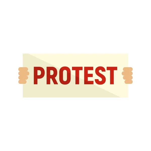 Protesta en las manos icono plano aislado vector — Vector de stock