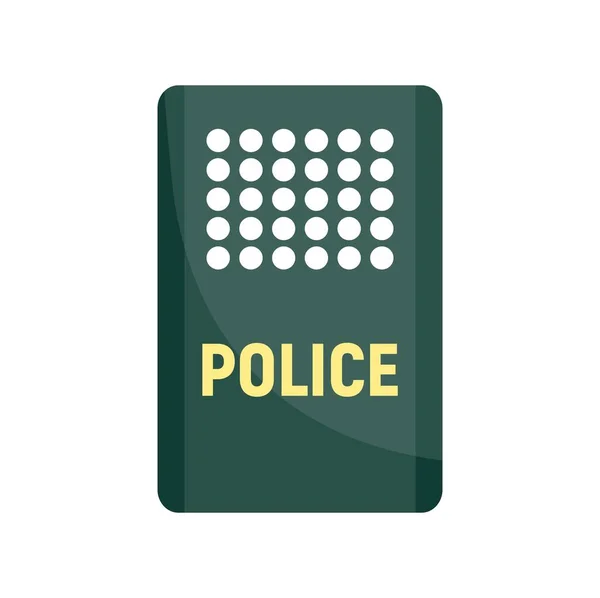 Policía icono escudo plano aislado vector — Archivo Imágenes Vectoriales