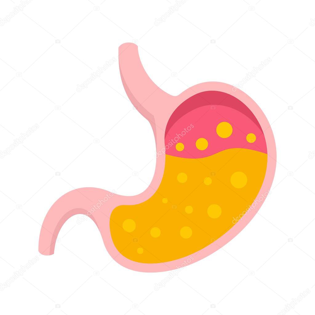 Boiling stomach icon flat isolated vector