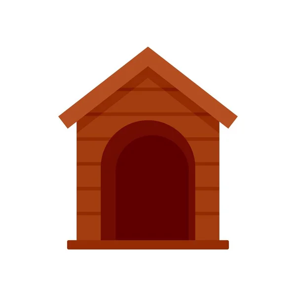 Hund trä hus ikon platt isolerad vektor — Stock vektor