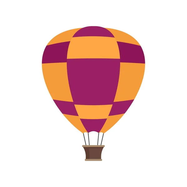 Luchtschip ballon pictogram platte geïsoleerde vector — Stockvector
