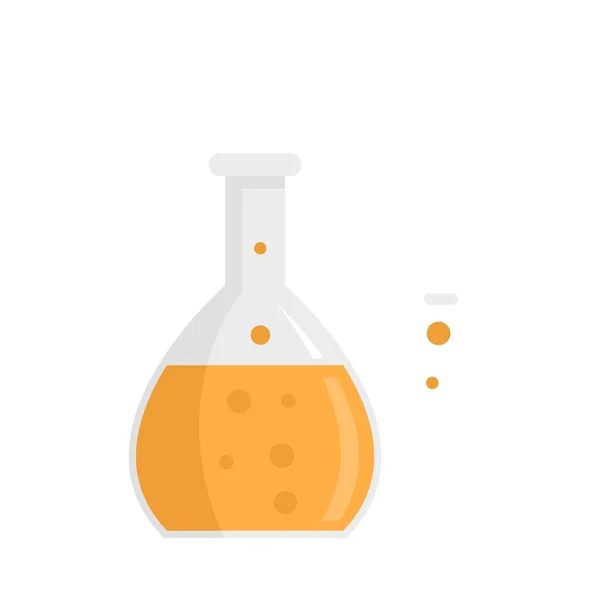 Frasco de laboratorio de tuberías icono plano vector aislado — Vector de stock