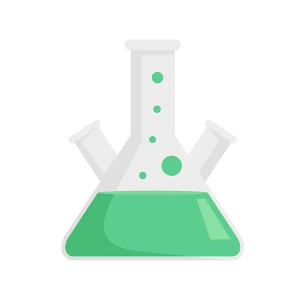 Ícone de frasco de laboratório de teste vetor isolado plano —  Vetores de Stock