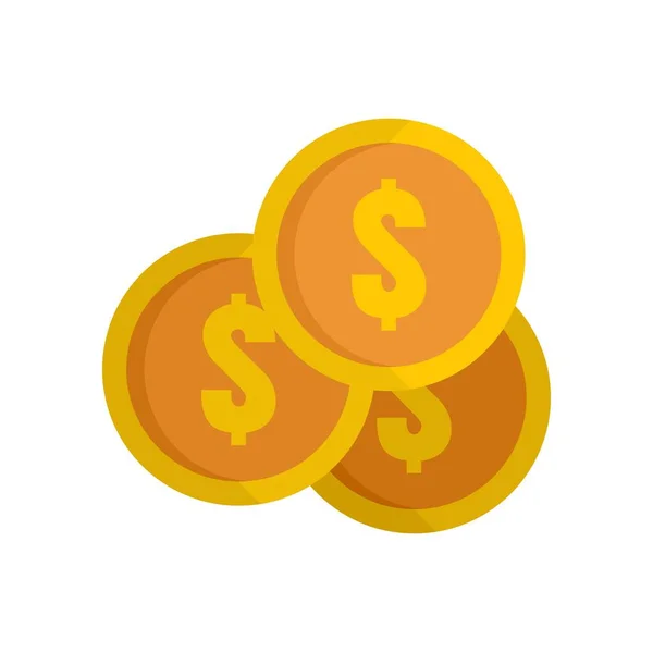 Coins stack icon flat isolated vector — Stock Vector