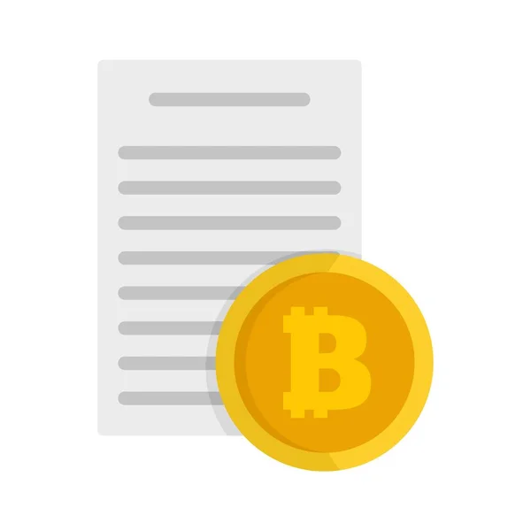 Bitcoin papier ikona płaski izolowany wektor — Wektor stockowy