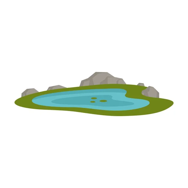 Natura jezioro ikona płaski izolowany wektor — Wektor stockowy