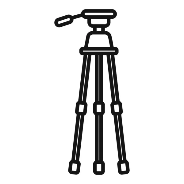 Photo tripod icon outline vector. Camera mobile stand — Stock Vector