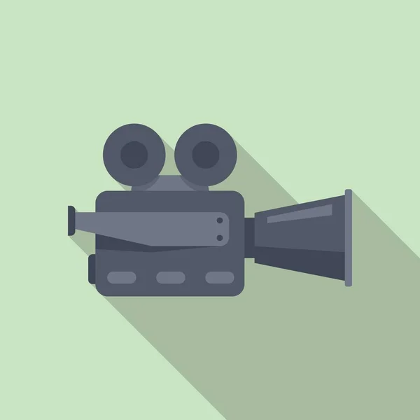 Carrete de cine icono de la cámara plana vector. Videocámara — Vector de stock