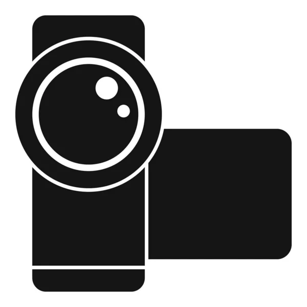 Enregistrer l'icône du caméscope vecteur simple. Caméra vidéo — Image vectorielle