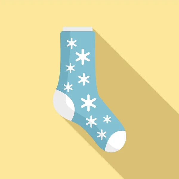 Snowflake ponožky ikona plochý vektor. Bavlněný design — Stockový vektor