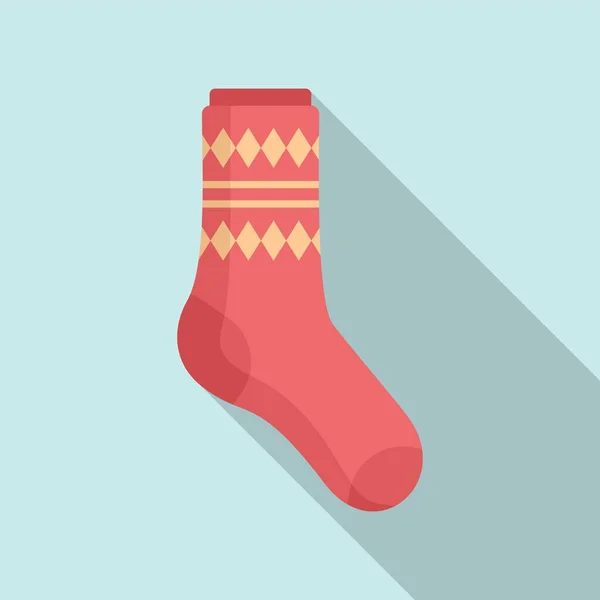 Fun sock icon flat vector. Спортивный шерстяной носок — стоковый вектор