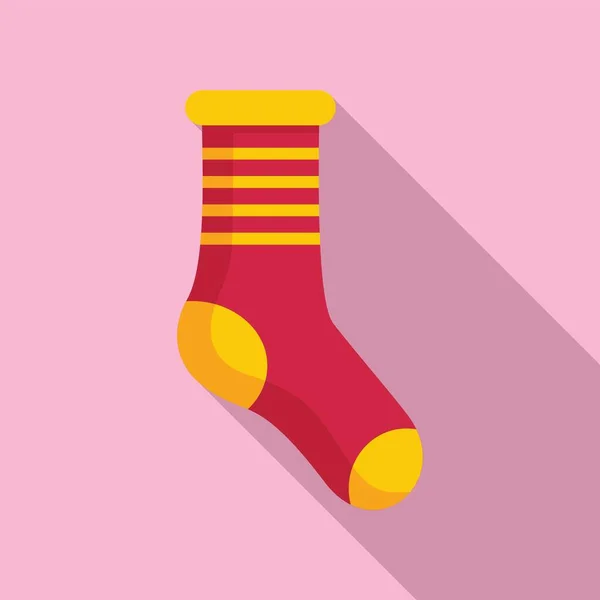 Ikona studené ponožky plochý vektor. Vlněná ponožka — Stockový vektor
