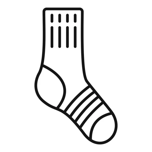 Laine chaussette icône contour vecteur. Chaussette décontractée — Image vectorielle