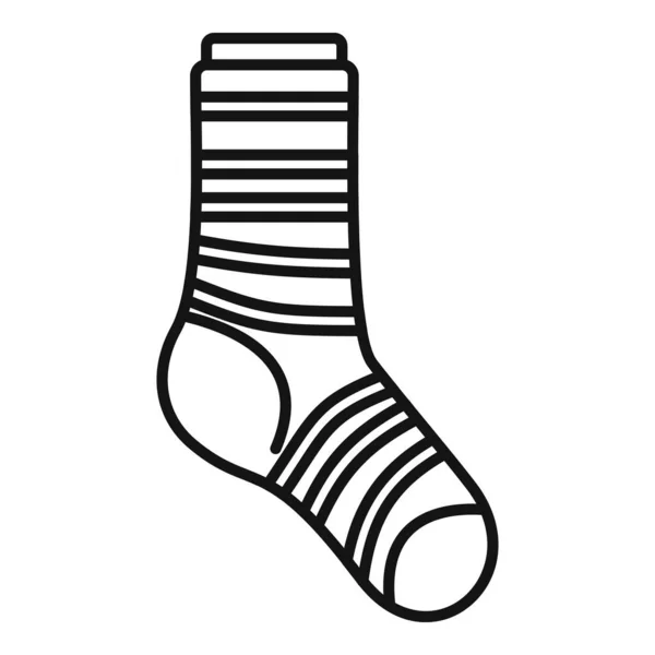 Sock icône contour vecteur. Conception en coton — Image vectorielle