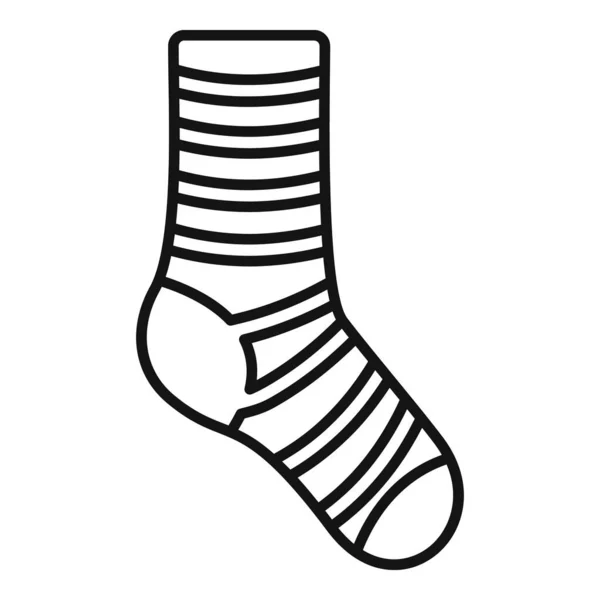 Вектор контуру бавовняного носка. Зимова шкарпетка — стоковий вектор
