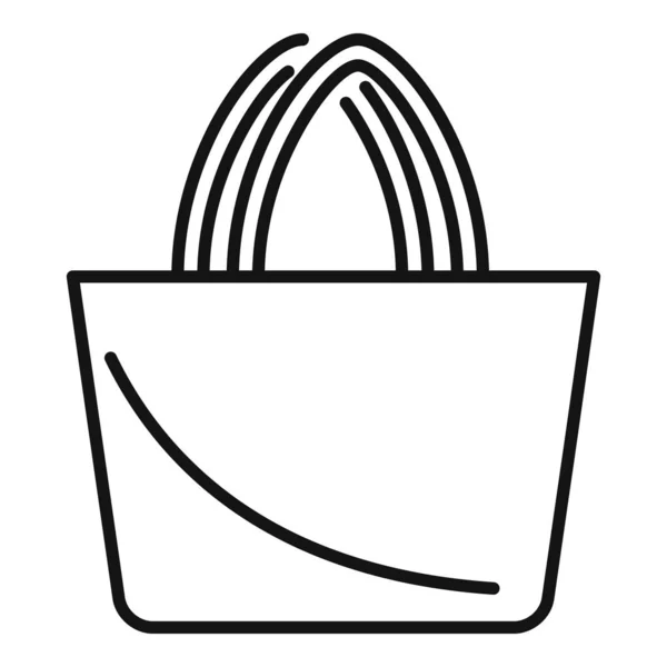 Manejar eco bolsa icono contorno vector. Tela de tela — Archivo Imágenes Vectoriales