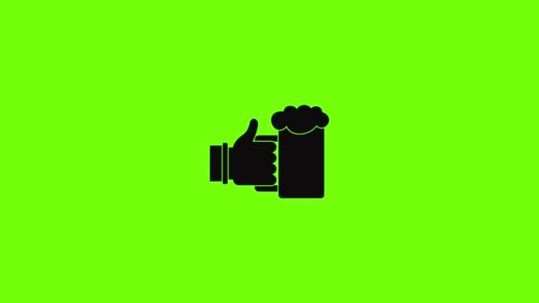 Animazione icona Birra in mano — Video Stock