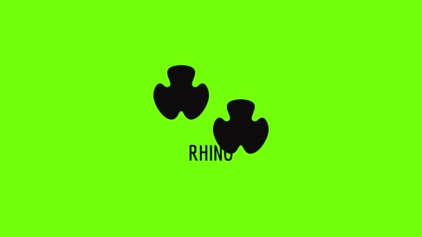 Animation des Rhino-Schrittsymbols — Stockvideo